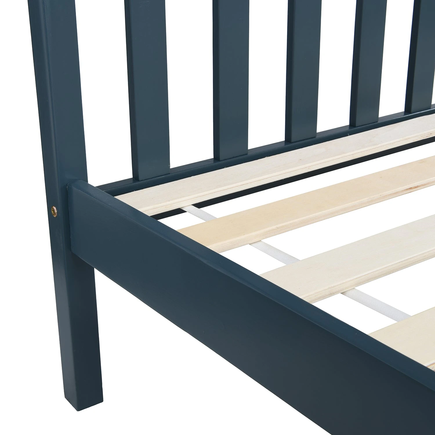 Marta Solid Wooden Shaker Style Double Bed In Blue And Oak 7 Marta Solid Wooden Shaker Style Double Bed In Blue And Oak - Image 5