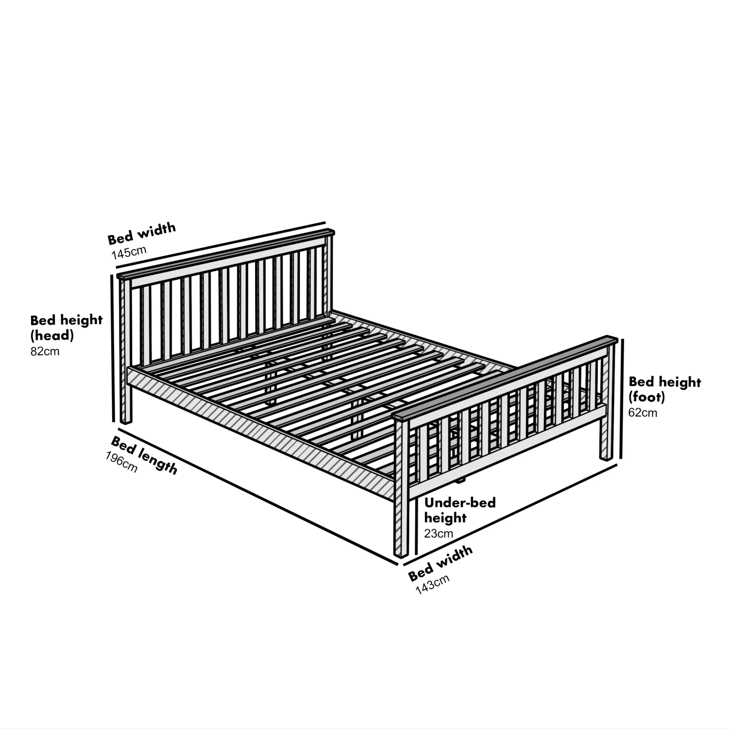 Marta Solid Wooden Shaker Style Double Bed In Blue And Oak 5 Marta Solid Wooden Shaker Style Double Bed In Blue And Oak - Image 3