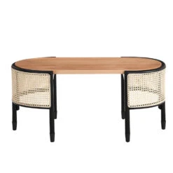 Jeanne Cane Rattan Solid Wood Oval Coffee Table 14 Jeanne Cane Rattan Solid Wood Oval Coffee Table -Entreprise Cc Shop Jeanne 3
