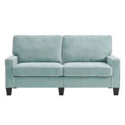 Sherbrook Large 2-Seater Mint Brushed Fabric Sofa With Contrasting Piping -Entreprise Cc Shop LVSF 02 MINT 3ST WB1