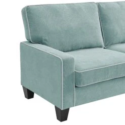 Sherbrook Large 2-Seater Mint Brushed Fabric Sofa With Contrasting Piping -Entreprise Cc Shop LVSF 02 MINT 3ST detail1