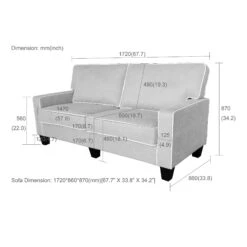 Sherbrook Large 2-Seater Mint Brushed Fabric Sofa With Contrasting Piping -Entreprise Cc Shop LVSF 02 newversion dimensionraw 01fdc106 7502 4a49 8e12 eb53bfb1dddb