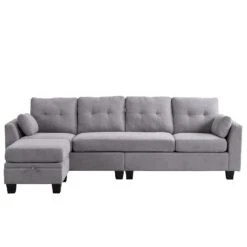 Brunswick Large 4-Seater Storage Chaise Sofa In Light Grey 20 Brunswick Large 4-Seater Storage Chaise Sofa In Light Grey -Entreprise Cc Shop LVSF 03 LIGHTGREY WB1