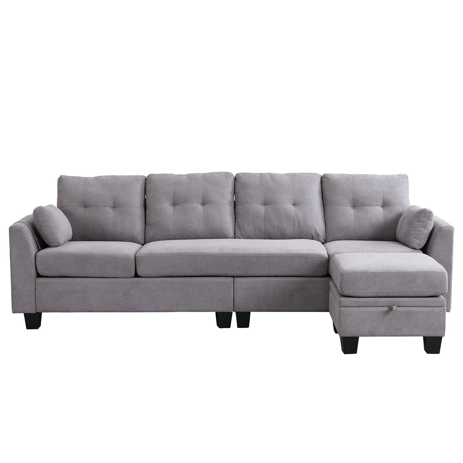 Brunswick Large 4-Seater Storage Chaise Sofa In Light Grey 9 Brunswick Large 4-Seater Storage Chaise Sofa In Light Grey - Image 7