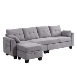 Brunswick Large 4-Seater Storage Chaise Sofa In Light Grey 22 Brunswick Large 4-Seater Storage Chaise Sofa In Light Grey -Entreprise Cc Shop LVSF 03 LIGHTGREY WB3