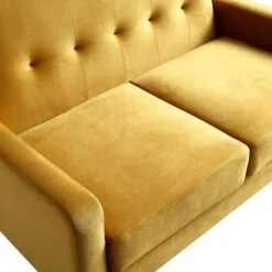 Clarence 2-Seater Sofa In Mustard Yellow Velvet 20 Clarence 2-Seater Sofa In Mustard Yellow Velvet -Entreprise Cc Shop LVSF 06 MUSTARDVEL 2ST detail1