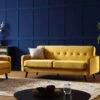 Clarence 3-Seater Sofa In Mustard Yellow Velvet -Entreprise Cc Shop LVSF 06 MUSTARDVEL 3ST scene1