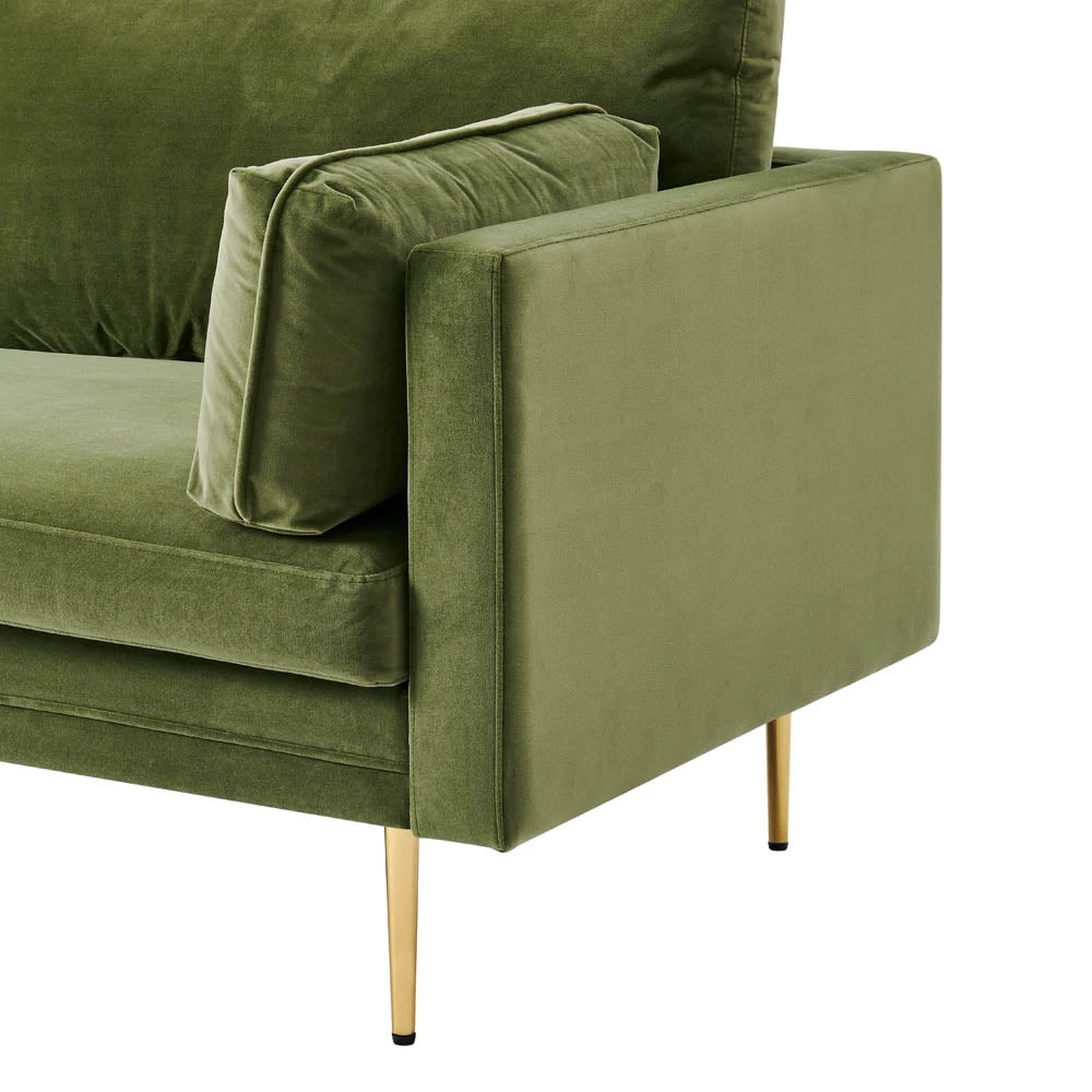 Pelham Moss Green Velvet Fabric Armchair 9 Pelham Moss Green Velvet Fabric Armchair - Image 7