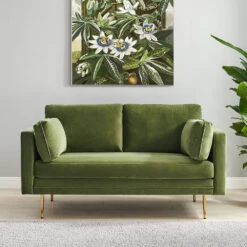 Pelham Moss Green Velvet Fabric Sofa 23 Pelham Moss Green Velvet Fabric Sofa -Entreprise Cc Shop LVSF 386 GREENVEL 2ST main