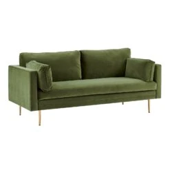 Pelham Moss Green Velvet Fabric Sofa 19 Pelham Moss Green Velvet Fabric Sofa -Entreprise Cc Shop LVSF 386 GREENVEL 3ST 3