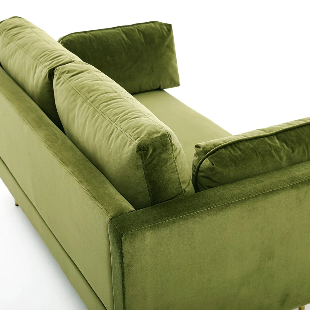 Pelham Moss Green Velvet Fabric Sofa 15 Pelham Moss Green Velvet Fabric Sofa - Image 13