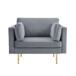 Pelham Grey Velvet Fabric Armchair 11 Pelham Grey Velvet Fabric Armchair -Entreprise Cc Shop LVSF 386 GREYVEL 1ST WB1