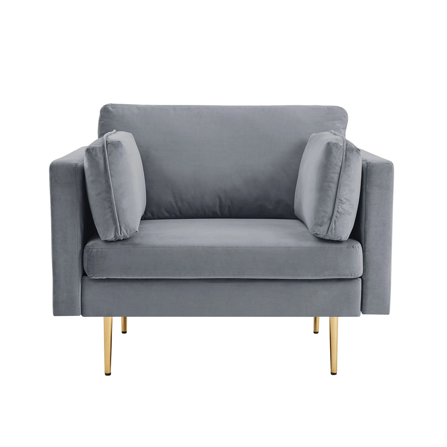 Pelham Grey Velvet Fabric Armchair 5 Pelham Grey Velvet Fabric Armchair - Image 3
