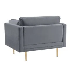 Pelham Grey Velvet Fabric Armchair 13 Pelham Grey Velvet Fabric Armchair -Entreprise Cc Shop LVSF 386 GREYVEL 1ST WB3