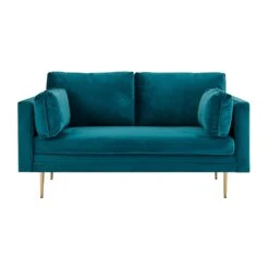 Pelham Teal Blue Velvet Fabric Sofa -Entreprise Cc Shop LVSF 386 TEALVEL 2ST 2