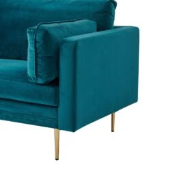 Pelham Teal Blue Velvet Fabric Sofa -Entreprise Cc Shop LVSF 386 TEALVEL 3ST detail2