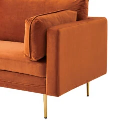 Pelham Orange Velvet Fabric Armchair 15 Pelham Orange Velvet Fabric Armchair -Entreprise Cc Shop LVSF 89 ORANGEVEL 1ST detail1