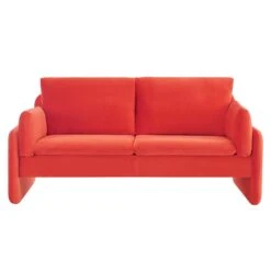 Clapham 2-Seater Flaming Orange Velvet Fabric Sofa 14 Clapham 2-Seater Flaming Orange Velvet Fabric Sofa -Entreprise Cc Shop LVSF 89 ORANGEVEL 2ST WB1