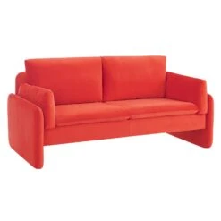 Clapham 2-Seater Flaming Orange Velvet Fabric Sofa 15 Clapham 2-Seater Flaming Orange Velvet Fabric Sofa -Entreprise Cc Shop LVSF 89 ORANGEVEL 2ST WB2