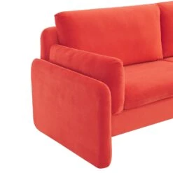 Clapham 2-Seater Flaming Orange Velvet Fabric Sofa 18 Clapham 2-Seater Flaming Orange Velvet Fabric Sofa -Entreprise Cc Shop LVSF 89 ORANGEVEL 2ST detail1
