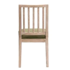 Hemingford Set Of 2 Moss Green Velvet Bobbin Spindle Dining Chair -Entreprise Cc Shop LW DCH 511 GREENVEL 2P WB6
