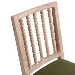 Hemingford Set Of 2 Moss Green Velvet Bobbin Spindle Dining Chair -Entreprise Cc Shop LW DCH 511 GREENVEL 2P detail1