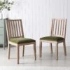 Hemingford Set Of 2 Moss Green Velvet Bobbin Spindle Dining Chair -Entreprise Cc Shop LW DCH 511 GREENVEL 2P main