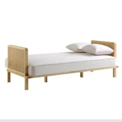 Pienza Cane Sofa Bed, Beige Woven Fabric With Natural Frame 27 Pienza Cane Sofa Bed, Beige Woven Fabric With Natural Frame -Entreprise Cc Shop LWSF 760 BEIGEFAB NAT WB4