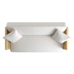 Pienza Cane Sofa Bed, Beige Woven Fabric With Natural Frame 28 Pienza Cane Sofa Bed, Beige Woven Fabric With Natural Frame -Entreprise Cc Shop LWSF 760 BEIGEFAB NAT WB5