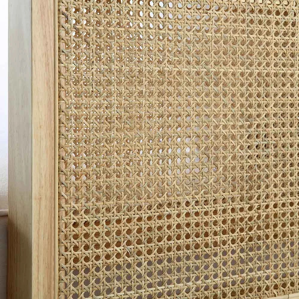 Pienza Cane Sofa Bed, Beige Woven Fabric With Natural Frame 17 Pienza Cane Sofa Bed, Beige Woven Fabric With Natural Frame - Image 15