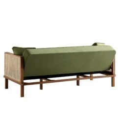 Pienza Cane Sofa Bed, Moss Green Velvet With Walnut Frame 28 Pienza Cane Sofa Bed, Moss Green Velvet With Walnut Frame -Entreprise Cc Shop LWSF 760 GREENVEL WALN WB6