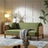 Pienza Cane Sofa Bed, Moss Green Velvet With Walnut Frame 1 Pienza Cane Sofa Bed, Moss Green Velvet With Walnut Frame -Entreprise Cc Shop LWSF 760 GREENVEL WALN main