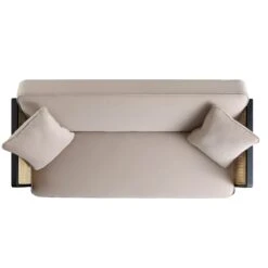 Pienza Cane Sofa Bed, Taupe Velvet With Black Frame 23 Pienza Cane Sofa Bed, Taupe Velvet With Black Frame -Entreprise Cc Shop LWSF 760 TAUPEVEL BLACK WB7