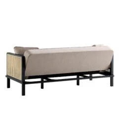Pienza Cane Sofa Bed, Taupe Velvet With Black Frame 32 Pienza Cane Sofa Bed, Taupe Velvet With Black Frame -Entreprise Cc Shop LWSF 760 TAUPEVEL BLACK WB8