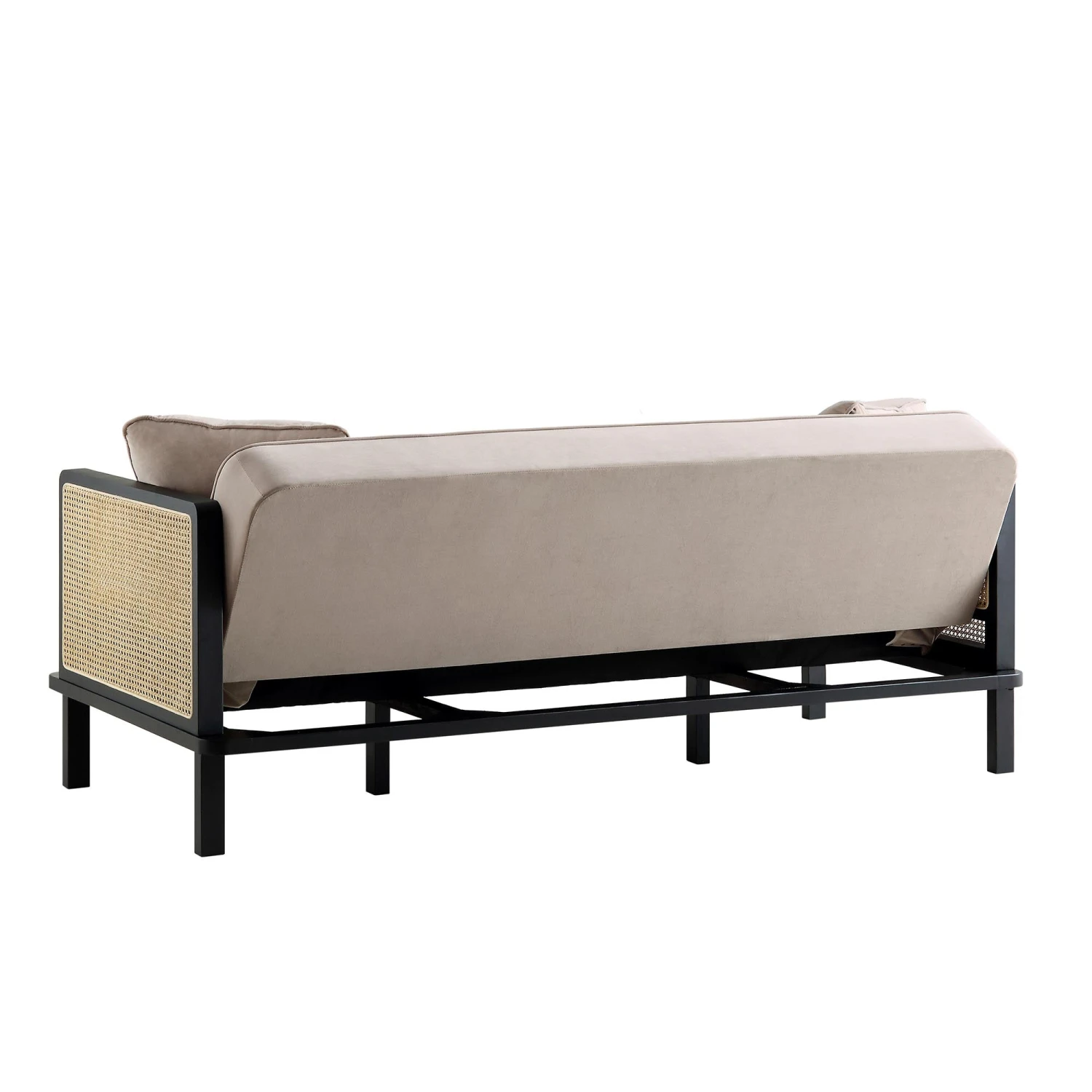 Pienza Cane Sofa Bed, Taupe Velvet With Black Frame 17 Pienza Cane Sofa Bed, Taupe Velvet With Black Frame - Image 16