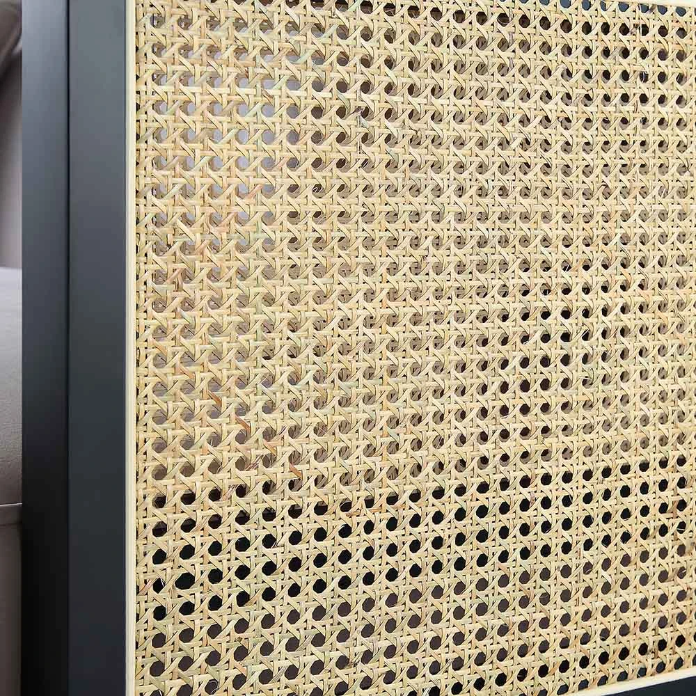 Pienza Cane Sofa Bed, Taupe Velvet With Black Frame 15 Pienza Cane Sofa Bed, Taupe Velvet With Black Frame - Image 14