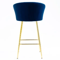 Kylie Set Of 2 Blue Velvet Bar Stools -Entreprise Cc Shop MB222BLUEVEL P 6