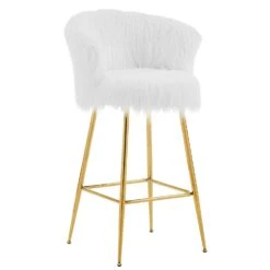 Kylie Set Of 2 White Plush Shaggy Faux Fur Bar Stools 13 Kylie Set Of 2 White Plush Shaggy Faux Fur Bar Stools -Entreprise Cc Shop MB222WHITEPLUSH P WB2