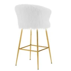 Kylie Set Of 2 White Plush Shaggy Faux Fur Bar Stools 15 Kylie Set Of 2 White Plush Shaggy Faux Fur Bar Stools -Entreprise Cc Shop MB222WHITEPLUSH P WB4