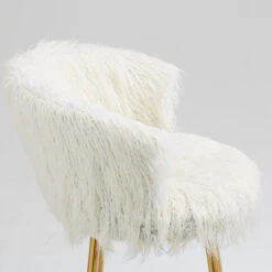 Kylie Set Of 2 White Plush Shaggy Faux Fur Bar Stools 18 Kylie Set Of 2 White Plush Shaggy Faux Fur Bar Stools -Entreprise Cc Shop MB222WHITEPLUSH P detail2