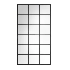 Chardwell Full Length Industrial Metal Window Mirror 180 X 100 Cm, Black -Entreprise Cc Shop MIRR 005 BLACK WB1