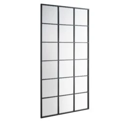 Chardwell Full Length Industrial Metal Window Mirror 180 X 100 Cm, Black -Entreprise Cc Shop MIRR 005 BLACK WB2