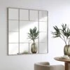 Herbert Industrial Metal Window Mirror 120 X 120 Cm, Antique Silver Effect -Entreprise Cc Shop MIRR 017 SILVER main