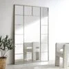 Herbert Full Length Metal Frame Window Mirror 180 X 120 Cm, Antique Silver Effect -Entreprise Cc Shop MIRR 019 SILVER main