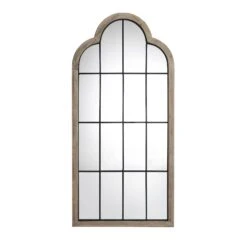Southam Arched Full Length Wooden Frame Window Mirror 160 X 76 Cm -Entreprise Cc Shop MIRR 028 WOOD WB1
