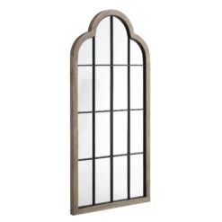 Southam Arched Full Length Wooden Frame Window Mirror 160 X 76 Cm -Entreprise Cc Shop MIRR 028 WOOD WB2