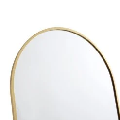 Dina Freestanding Arched Full Length Metal Frame Mirror 160 X 76 Cm, Gold Effect -Entreprise Cc Shop MIRR 049 GOLD detail1