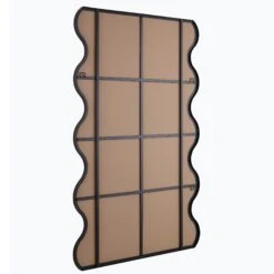 Luisa Wavy Curved Full Length Mirror 180 X 110 Cm, Black -Entreprise Cc Shop MIRR 050 BLACK WB3
