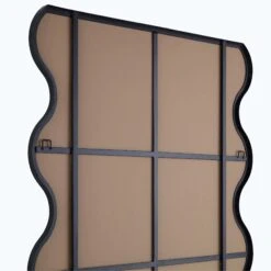 Luisa Wavy Curved Full Length Mirror 180 X 110 Cm, Black -Entreprise Cc Shop MIRR 050 BLACK detail2