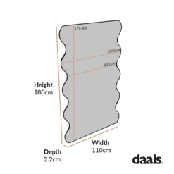 Luisa Wavy Curved Full Length Mirror 180 X 110 Cm, Black -Entreprise Cc Shop MIRR 050 1